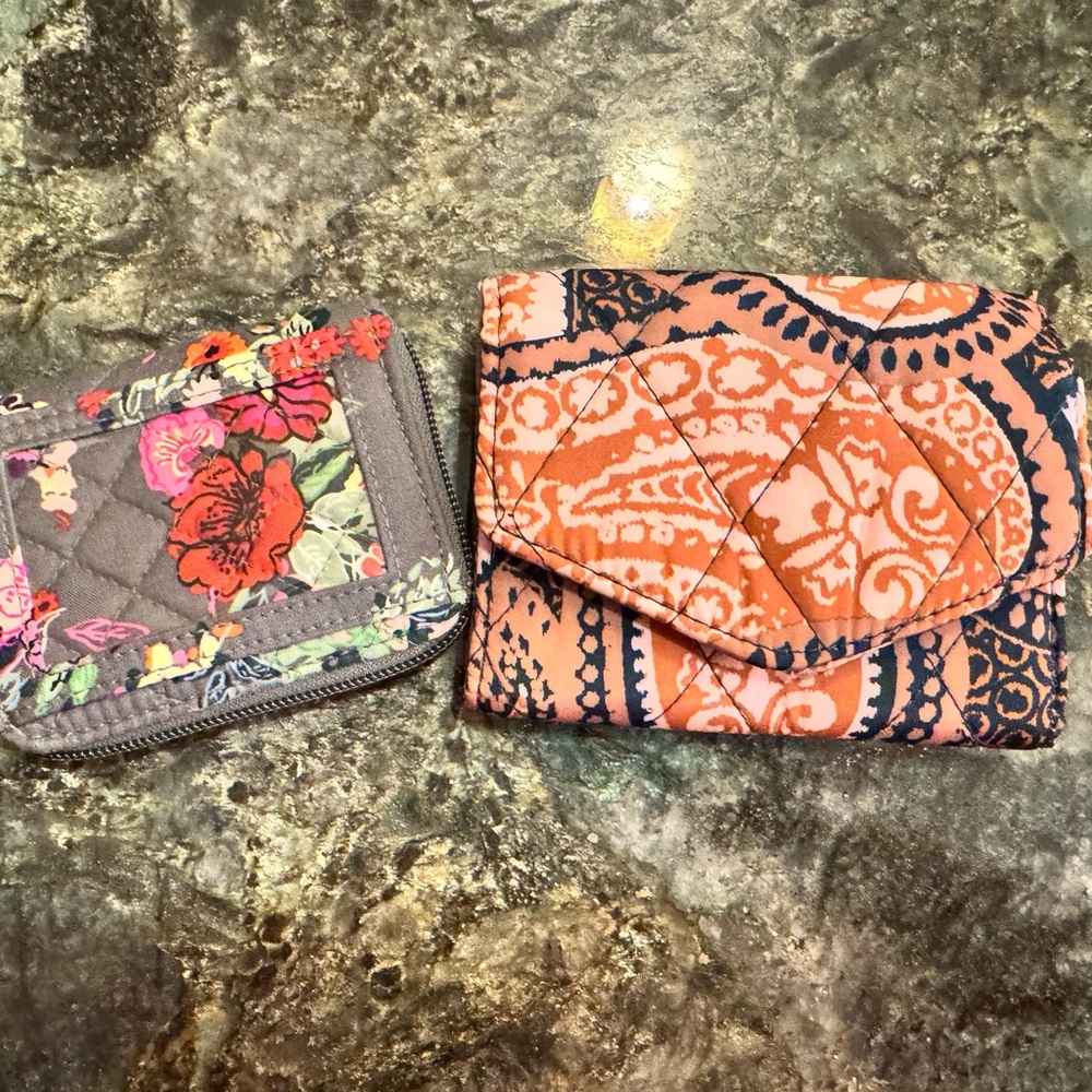 Pink and Gray Wallets with Floral and Ethnic Patterns